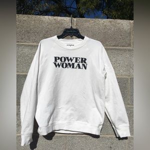J. Crew x Prinkshop "Power Woman" Sweatshirt Strong Empowerment White Size Large